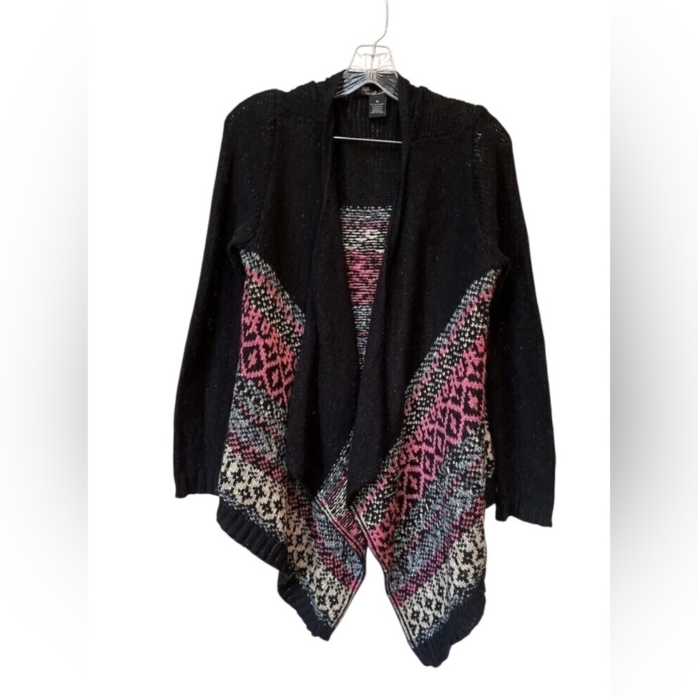 Finesse Whimsigoth Geometric Waterfall Cardigan Boho Grunge M